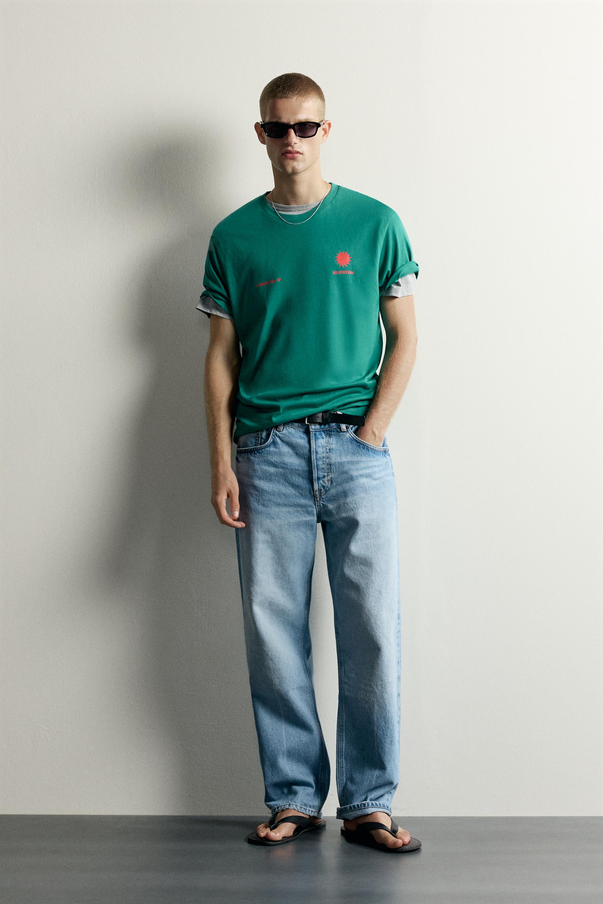 T-SHIRT COUPE DÉCONTRACTÉE À IMPRIMÉ CONTRASTANT